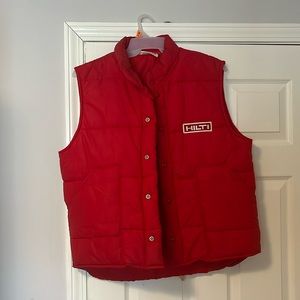 - Pro Fit King Louie Red Puffer Vest, L , HILTI logo